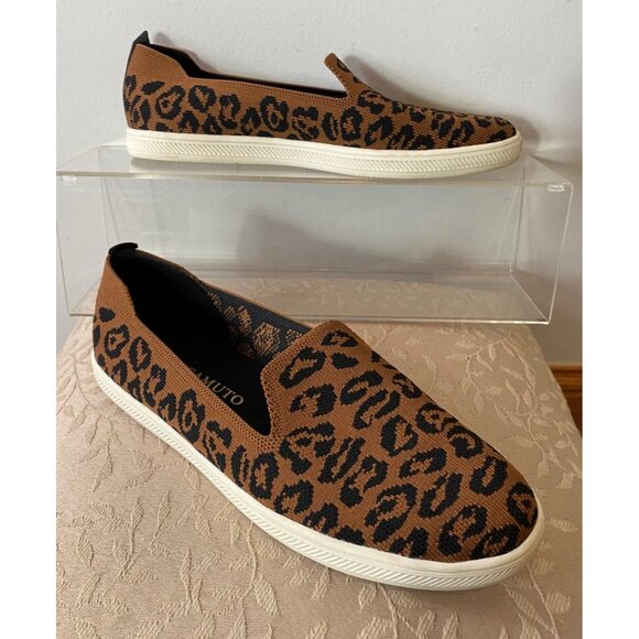 Vince Camuto Leopard Print Slip-On Sneakers Brown & Black Textile Upper Size 8 - Picture 5 of 9